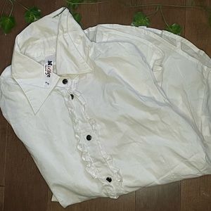 White Short Sleeve Button Up